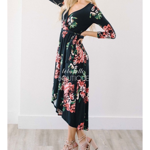 BEAUTIFUL black floral dress🖤❤️ - Picture 2 of 3